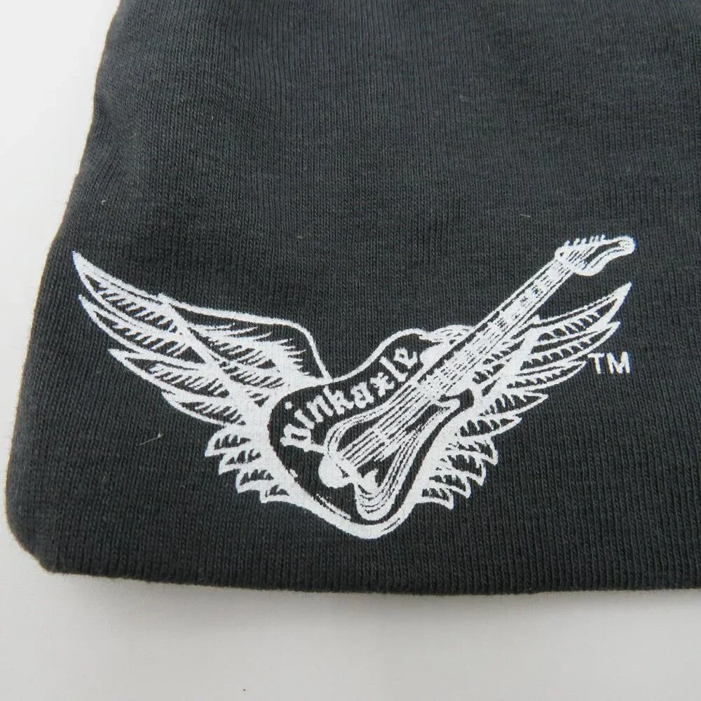 Pinkaxle Hat Black Toddler Beanie White‎  Guitar Wings Design Large 2T 4T New